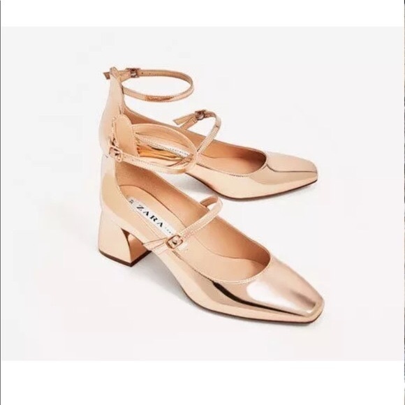 gold mary jane shoes